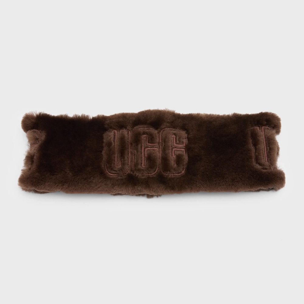 New - UGG Exposed Logo Sheepskin Headband